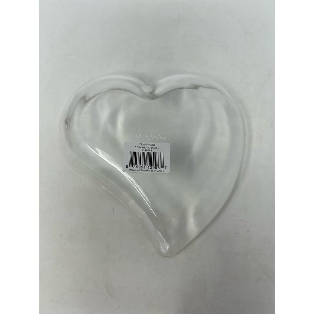 Celebrations by Mikasa Heart‎ Shape Clear Plate 5.5" NIB